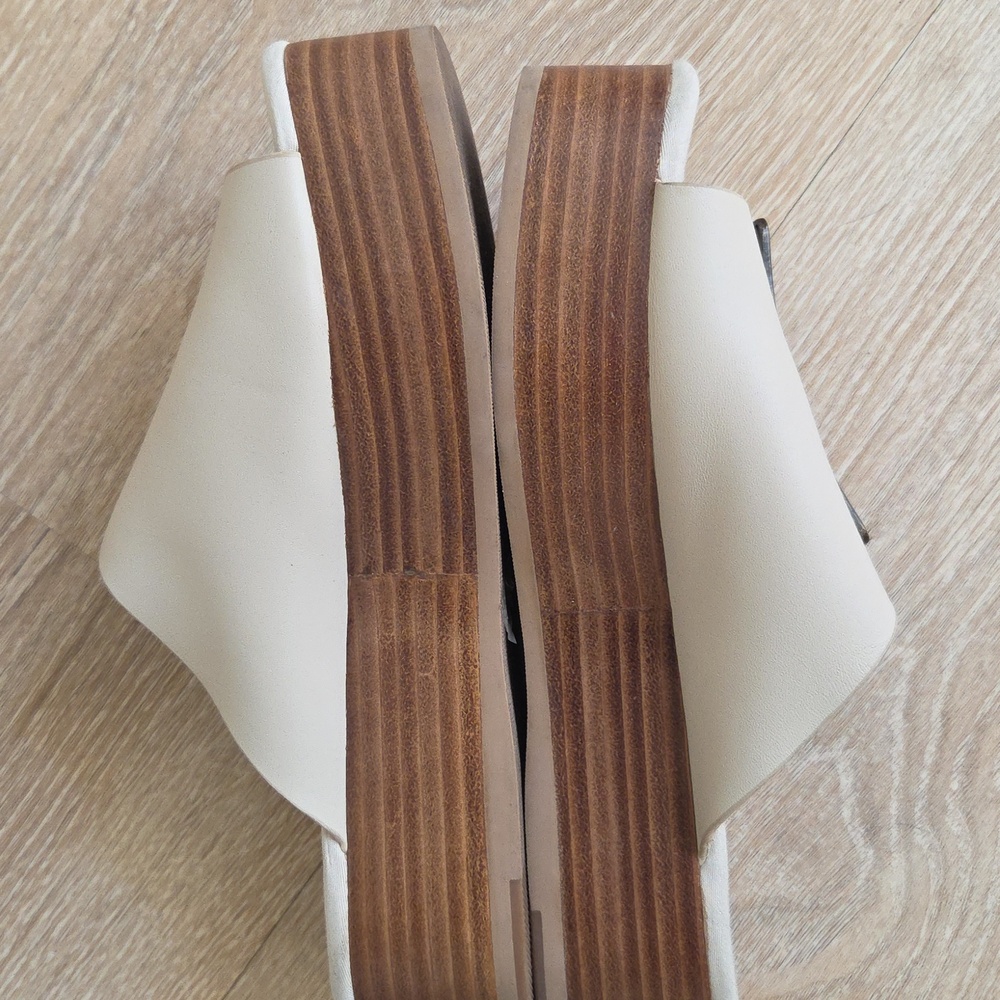 Anthropologie Kelsi Dagger Brooklyn Dover Platform Cream Buckle Slide -size 6.5 - Picture 4 of 9